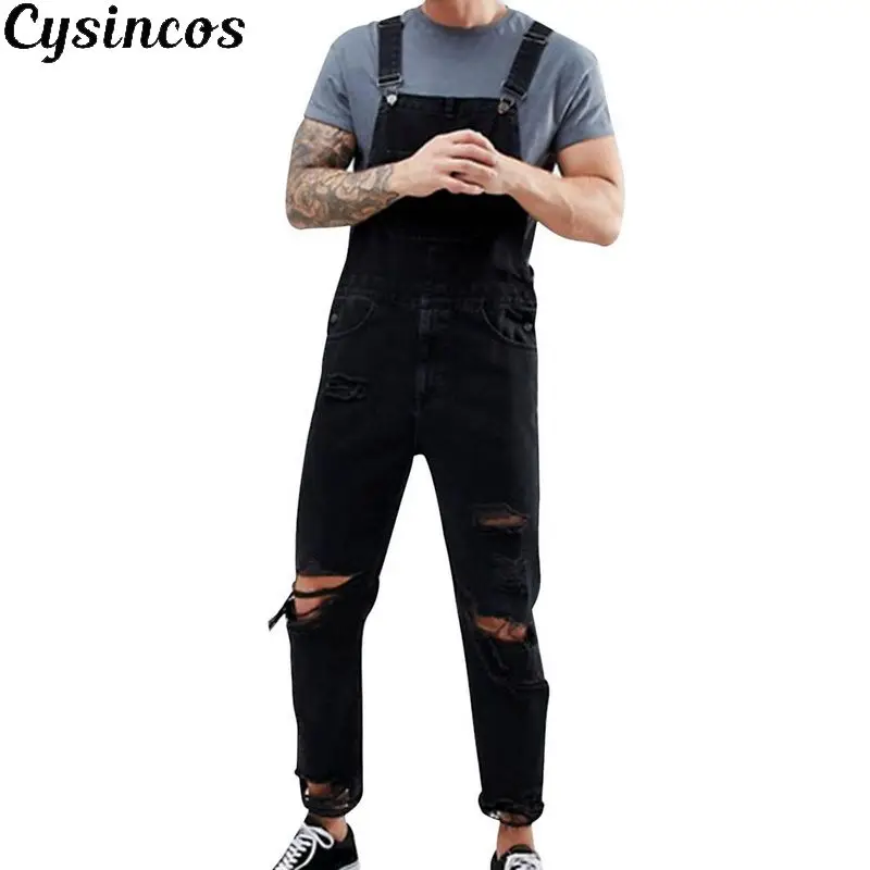 CYSINCOS2019 новые модные мужские рваные джинсы комбинезоны Hi Street Distressed Denim bib Комбинезоны для мужчин джинсы на подтяжках