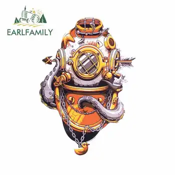 

EARLFAMILY 13cm x 9cm For Vintage Diver Mask Car Truck Decal Waterproof Stickers Vinyl Car Wrap Graffiti Sticker Decoration