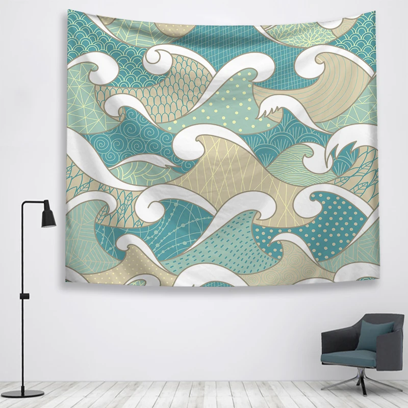 Волна стены Ttapestry висячие украшения богемный пляжный коврик фермерский дом Декор общежития Мандала гобелены колдовство хиппи