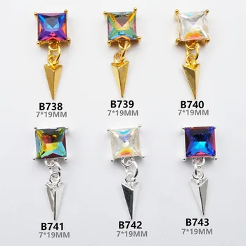 

10pcs golden and silver metal Nail art Jewelry Long pendant Nail art decoration alloy nail art accessories nail art ornaments