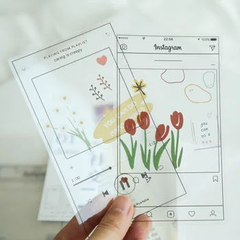 

PVC Transparent Memo Pad Set Waterproof DIY Dairy Decorative Paper Creative Retro Software Lace Cute Fruit Memo Sheet Stickers