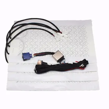 

2 Seats 4 Pads Universal Carbon Fiber Car Heated Seat Heater 12V Pads 2 Dial 5 Level Switch Winter Warmer Seat Covers Heating