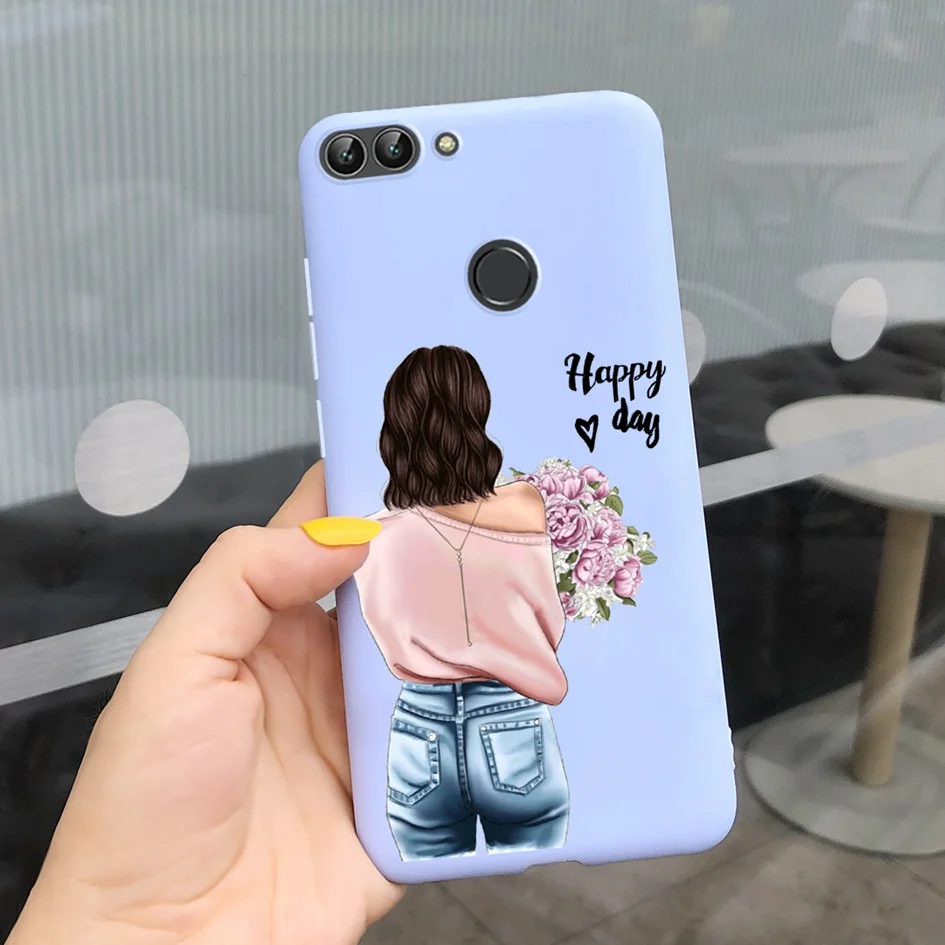 For Huawei P Smart Case For Huawei P Smart 2018 Daisy Flower Phone Case FIG-LX1 Soft Tpu Silicone Back Cover on PSmart 5.65" Bag phone pouch for running