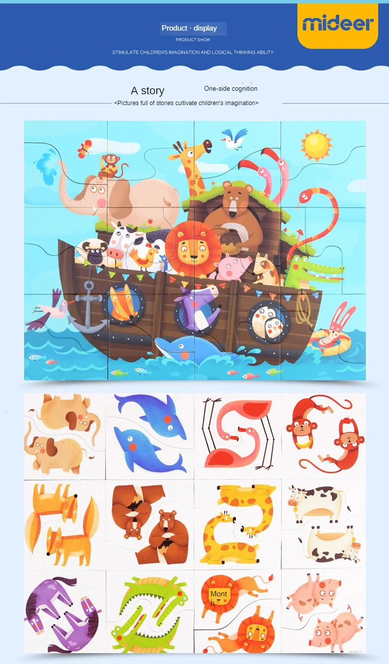 Двухсторонняя головоломка MiDeer Mi Deer для маленьких детей, развивающая игрушка для мальчиков и девочек 3-4-5 лет