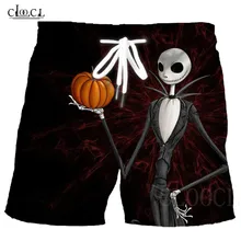 Jack Skellington, мужские шорты с 3D рисунком, Кошмар перед Рождеством, летние шорты в стиле хип-хоп, Мужские штаны, пляжная одежда, уличная мужская одежда