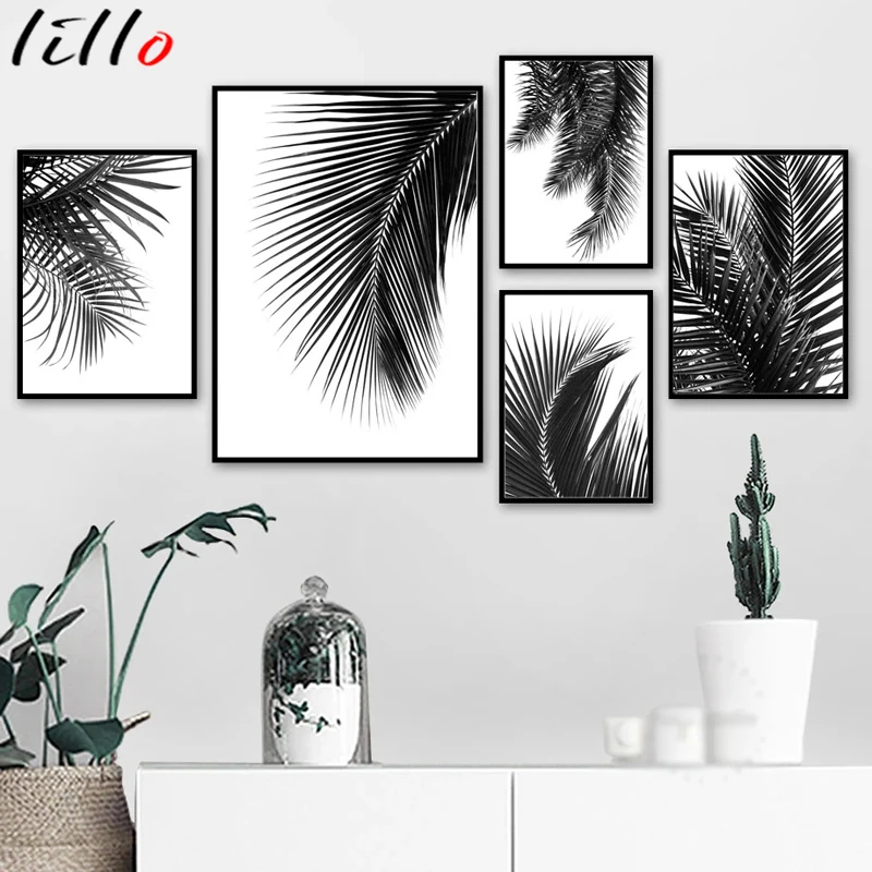 Фотообои минималистичное искусство на пальмах скандинавские растения и принты