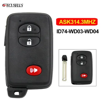 

2+1/3 Button Smart Card -US ASK314.3MHz ID74-WD03-WD04 TOY48 Emergency Key for Toyota Camry Yaris RV4 Reiz Vios Corolla Avalon