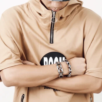 

Punk Cross Bracelet Men's Stainless Steel Mens Cross Cruz Charm Biker Bracelet Hip Hop Bangle Jewelry Accessories