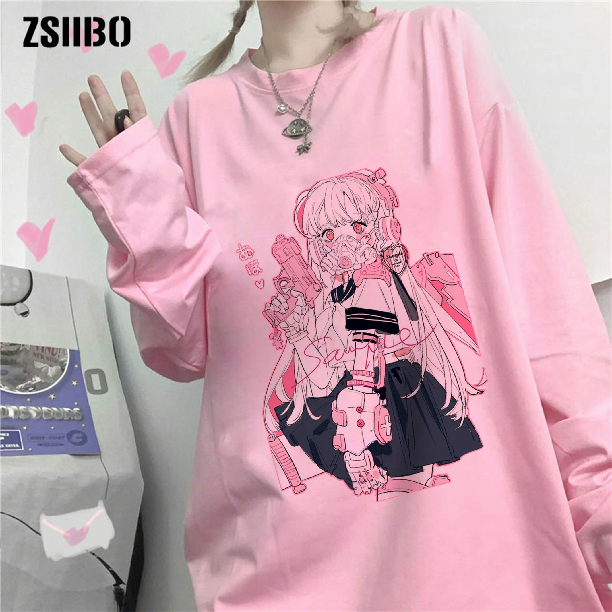 Harajuku Kawaii Aesthetic Shirt | Shirt Pink Kawaii Japan | Aesthetic  Ulzzang Outfits - T-shirts - Aliexpress