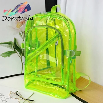 

DORATASIA New Hot Unique Transparent Female Backpack Women 2020 INS Trendy Bright Color Bags Ladies
