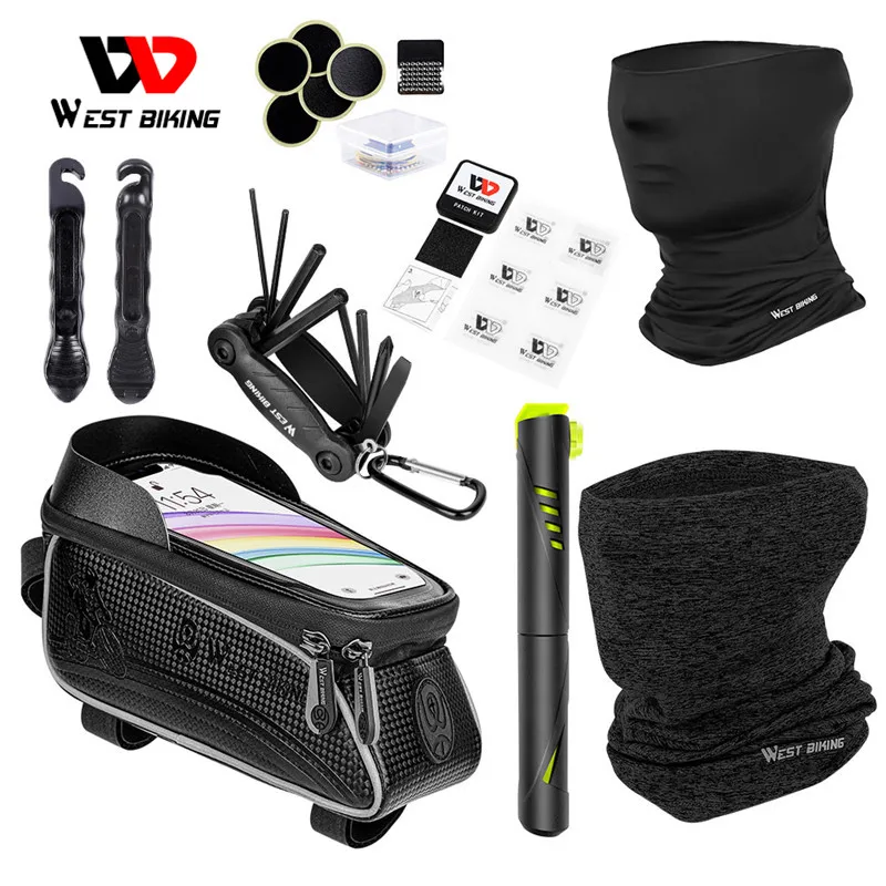 West Biking Bicycle Repair Multitool Tools Kit Saddle Bag Mtb Road Pump
