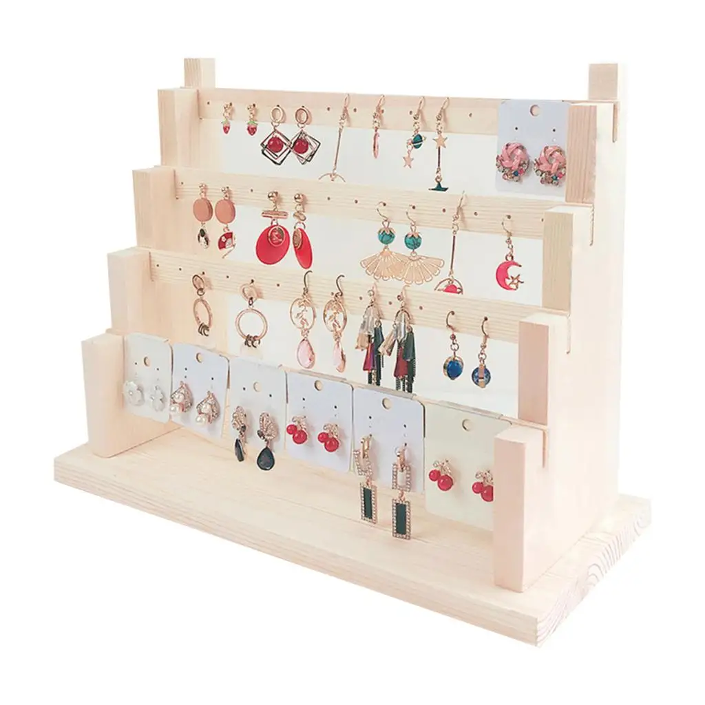 Wood Earring Stand Earring Holder Display Stand Jewelry Display Rack Tiered Jewelry Jewelry Packaging
