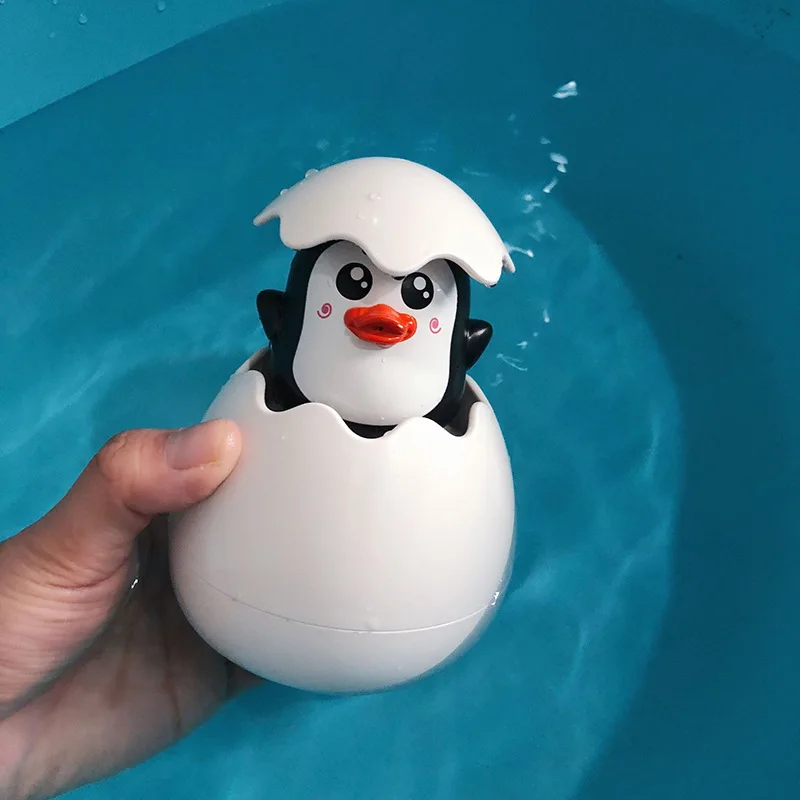 Милый утиный Пингвин динозавр яйцо Детские Игрушки для ванны водяной спрей