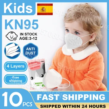 

10PCS KN95 Kids Face Mask 4 Layers Anti Dust Child KN95 Mouth Mask Protective Mask For Baby Children Mask