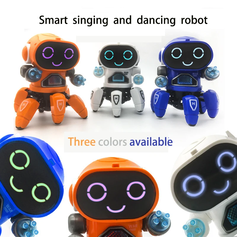 High quality children's electric six-claw dancing robot with music LED light children's educational toy birthday gift