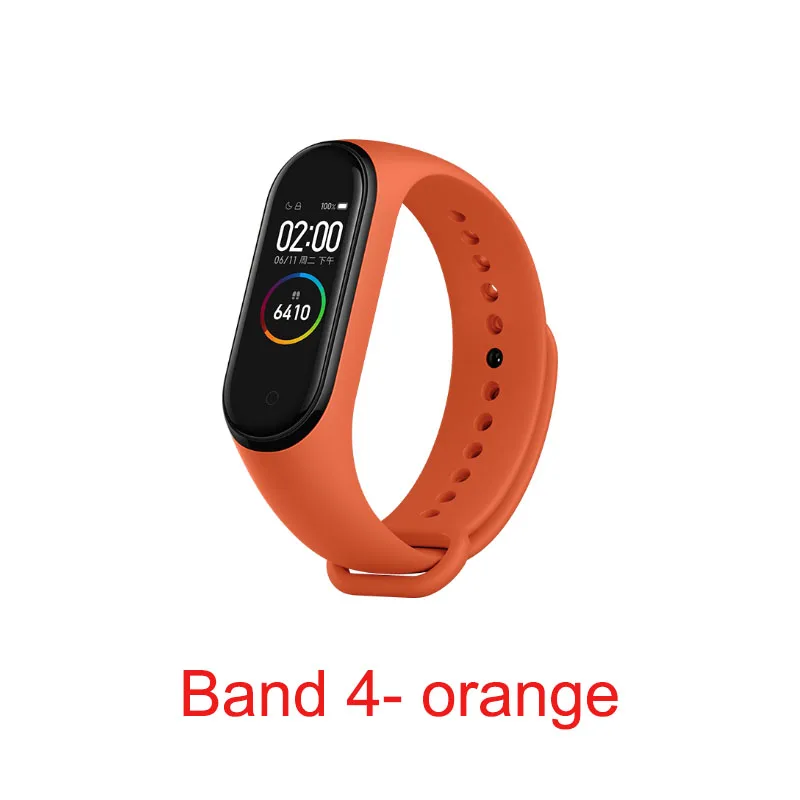 Xiaomi mi полоса 4/полоса 3/полоса 2 AMOLED экран mi band 4 Smartband фитнес-трекер Bluetooth Спорт водонепроницаемый смарт-браслет - Цвет: band 4 orange