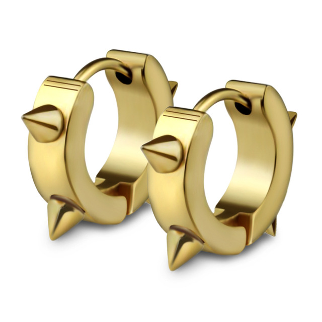 pair Classic Korean Punk Stainless Steel Ear Clip Earrings For Men Women Black No Pierced Fake Ear Circle New Pop Jewelry