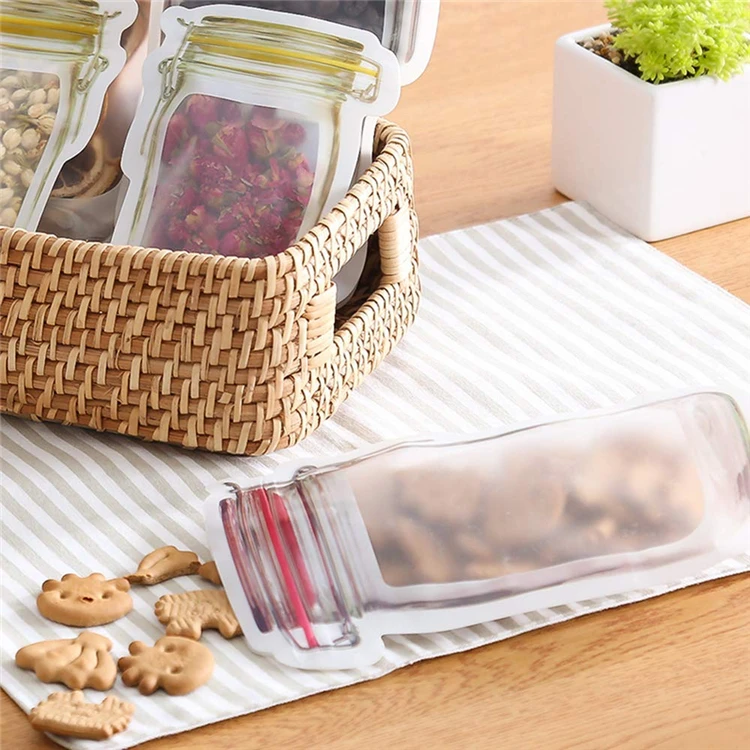5 шт. Mason Jar сумки на молнии многоразовые сумки для закусок герметичные пищевые сумки для хранения сэндвич для путешествий для детей