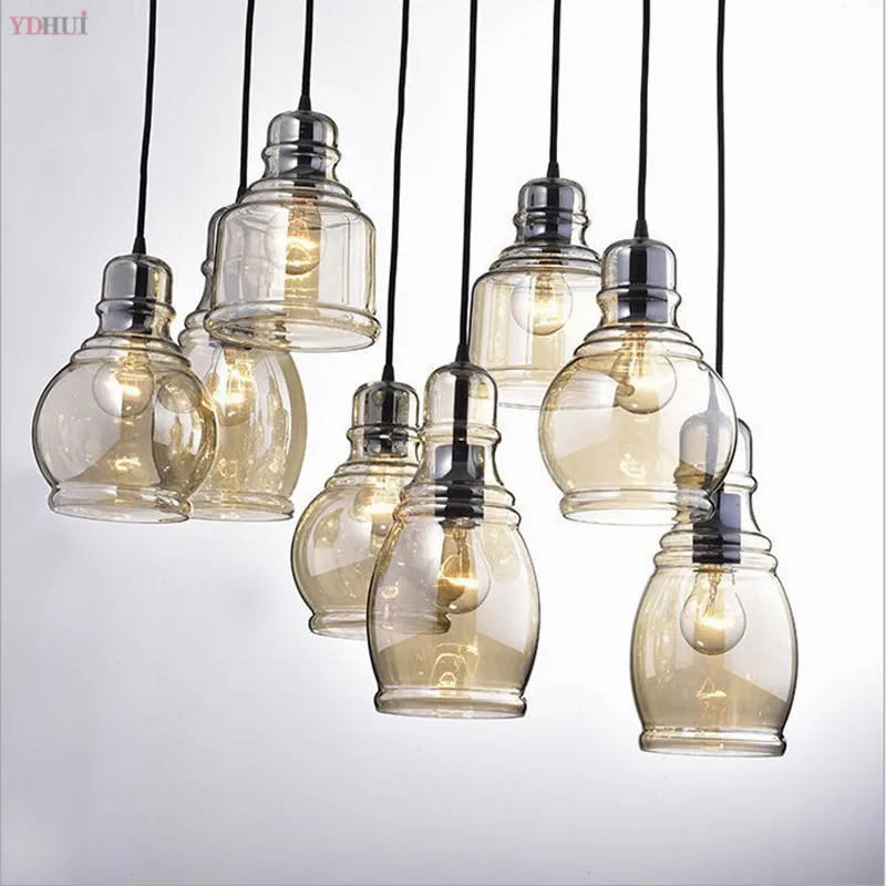 

Nordic Modern loft hanging Glass Pendant Lamp Fixtures LED Pendant lights for Kitchen Restaurant Bar living room bedroom