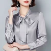 Blusas Mujer De Moda 2022 Long Sleeve Blouse Women Bow Collar Office Women Tops Pink Chiffon Blouse Womens Tops And Blouses C461 ► Photo 2/6