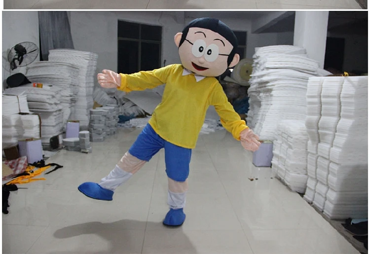 Костюм талисмана Doraemon Nobita, костюм персонажа мультфильма Nobi Boy, маскарадный карнавальный костюм персонажа, подарок на день рождения, Хэллоуин