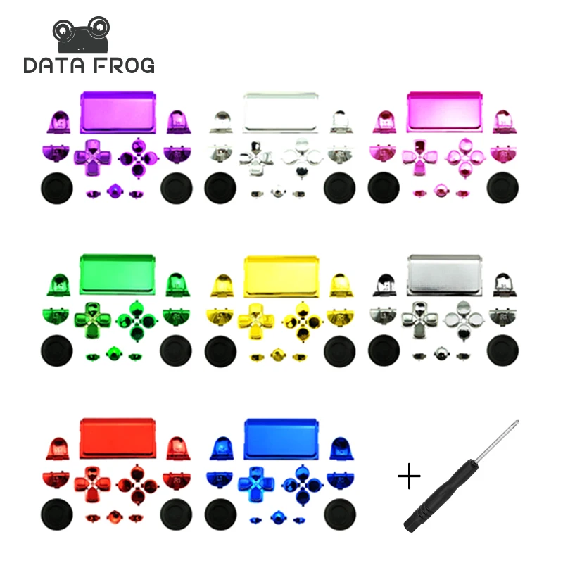 Данных лягушка хром черный Беспроводной кнопки контроллера Dpad R1/L1/R2/L2 кнопки для sony PS4 Dualshock 4 Бесплатная доставка
