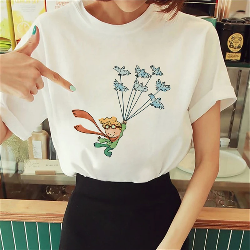 Hot Spring Summer Little Prince Graphic Women's T-Shirt Little Prince Graphic Tees Vouge Shirts For women O-Neck Short Sleeve cheap t shirts