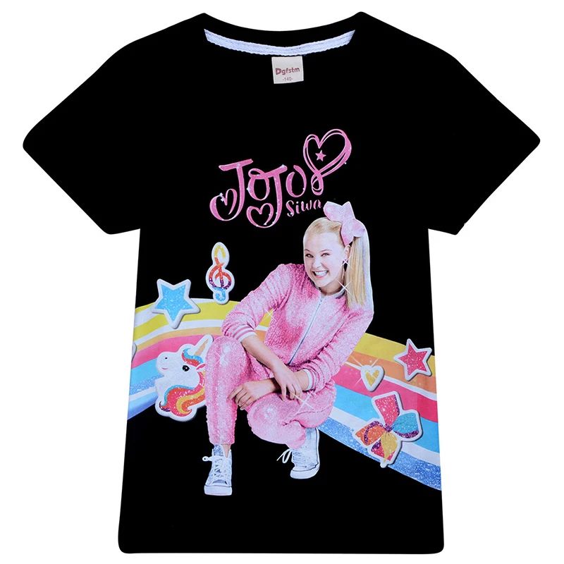 JOJO siwa/Блестящая хлопковая детская одежда для девочек, футболка летние топы с короткими рукавами и штаны для маленьких девочек, спортивные комплекты одежды
