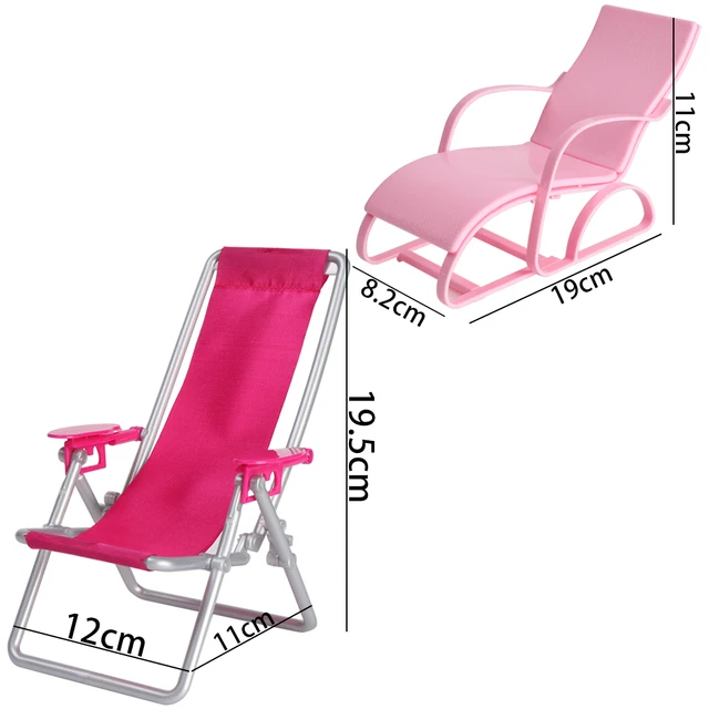 1:12 Scale Wooden Lounge Chair Striped Dollhouse Miniature Beach Chair Furniture Decor Foldable Deckchair Accessories For Doll 5
