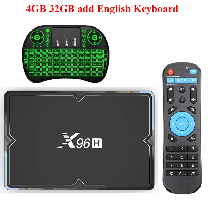 X96 Android 6.0 TV Box Amlogic S905X Макс 2 ГБ RAM 16 ГБ ROM Quad Core WI-FI HDMI 4 К* 2 К HD Smart Set Top BOX Media Player+ Клавиатура - Цвет: 4g 32g I8EN keyboard