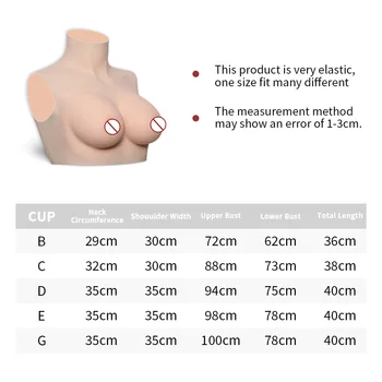 

KOOMIHO BCDEG Cup Fake Silicone Breast Forms Silk Cotton Half Body Huge Boobs Transgender Drag Queen Shemale Crossdress for Men