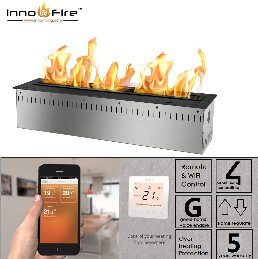 Inno-Fire 48 inch Long wifi silver or black remote control smart ethanol elektrokamin | Обустройство дома