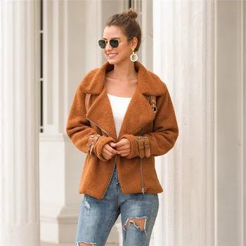 

Fashion Women Winter Outerwear Warm Button Elegant Jackets Coats Long Sleeve Faux Coat Casual With Pocket Solid