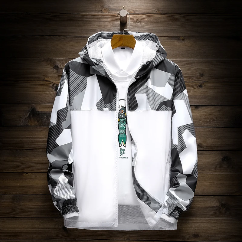 

Spring autumn moda masculina jaqueta masculino thin hooded camouflage windbreaker jackets vestiti men's casual jacket coat