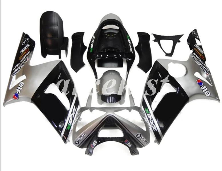 

4 Free Gifts Injection Mold New ABS Fairings kit fit for Kawasaki Ninja ZX-6R 636 2003 2004 03 04 6r Body set Silver black
