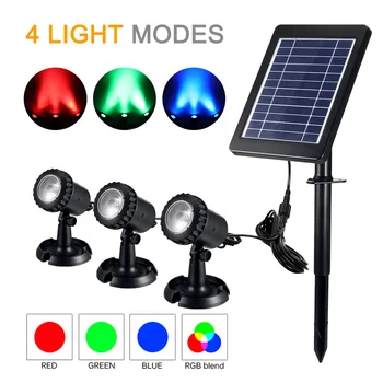 

Solar Pond Lights Spotlights Amphibious Lighting Land/Underwater IP68 Waterproof Outdoor Landscape Lights RGB Color Adjustable