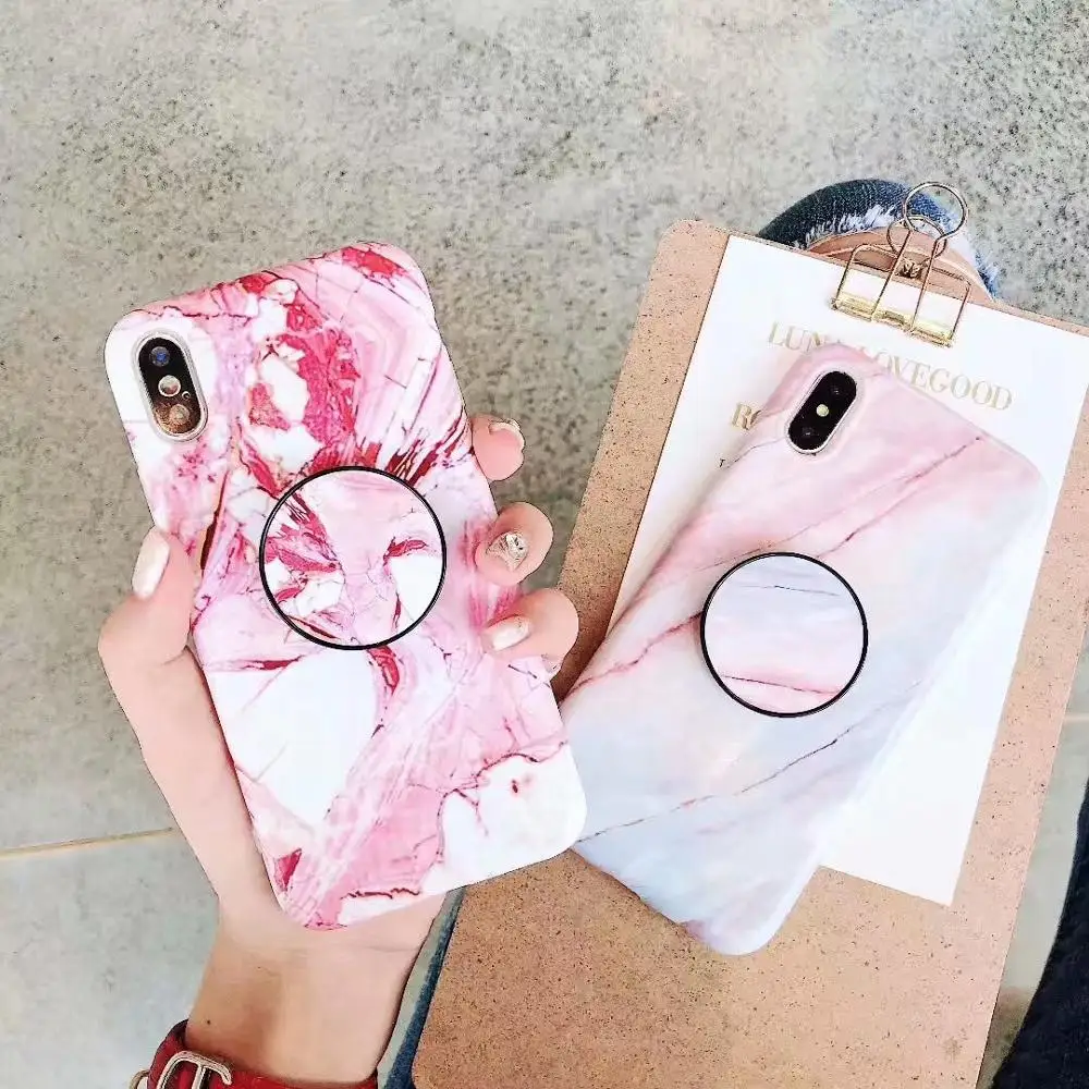 

Cong fee Luxury Marble Silicone Holder phone case for iphone X XR XS MAX 6 7S 7SPlus 8S 8SPlus