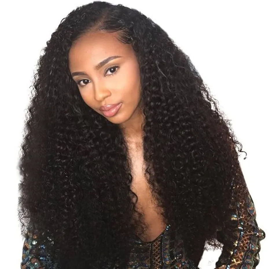 Bling Hair Remy бразильские кудрявые человеческие волосы кружева фронтальное закрытие 13*4 с волосами младенца естественного цвета "-22"