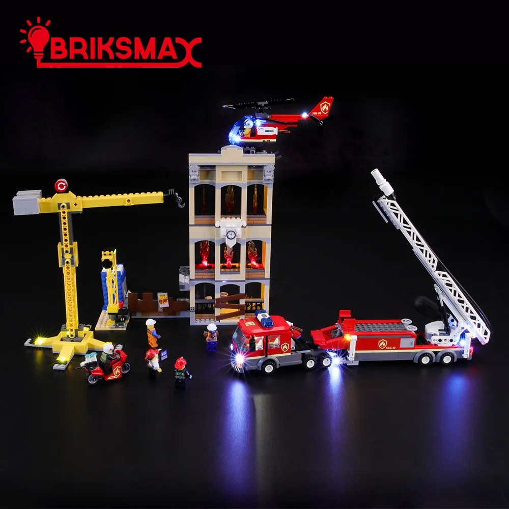 Комплект для светодиодсветильник Ки BriksMax пожарной бригады 60216 Ctry (модель в