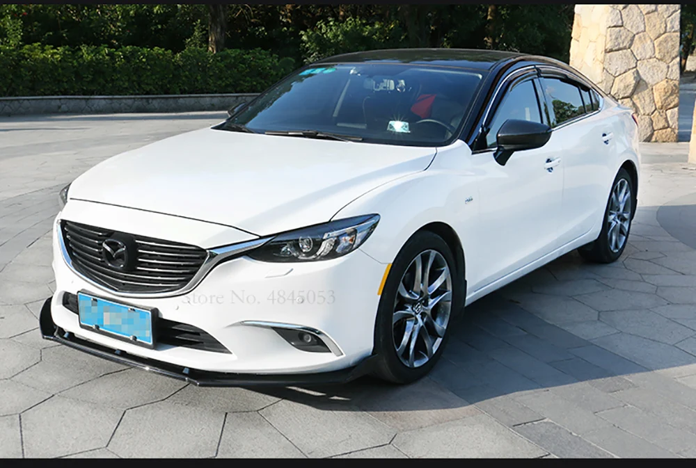 Подходит для Mazda 6 Atenza ABS Материал Черный цвет передний бампер Защитная крышка автомобиля Стайлинг 3 шт