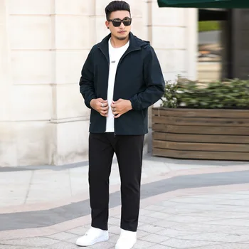 

Season Big Size Sports Jacket Male Spuerpang Outdoor Leisure Coat Plus Fat plus Fat Loose Sports Suit