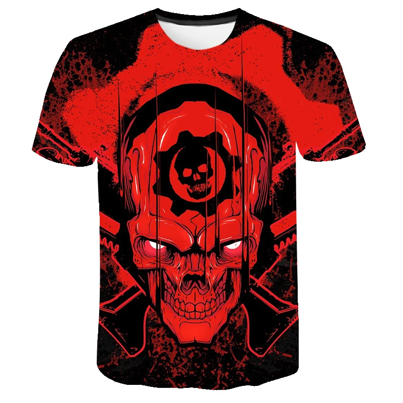 

2020 Mens 3D T-shirt Summer digital printing punk skull T-shirt a hot Game T-shirt of slim short-sleeve tops  