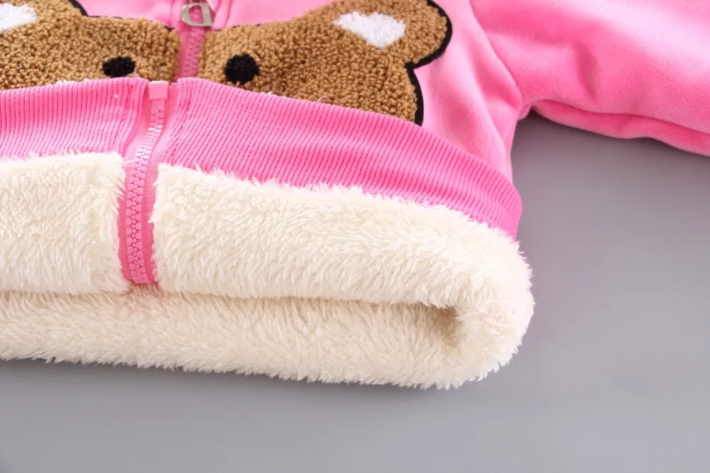 Комплект одежды с Минни Маус для маленьких девочек, теплые вельветовые толстовки с капюшоном+ штаны, комплект из 2 предметов зимний детский костюм детская одежда с Микки Маусом