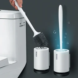 Soft Silicone TPR Toilet Brush and Holder Quick Drain Cleaning Brush Tools for Toilet Household WC Bathroom Accessories Sets