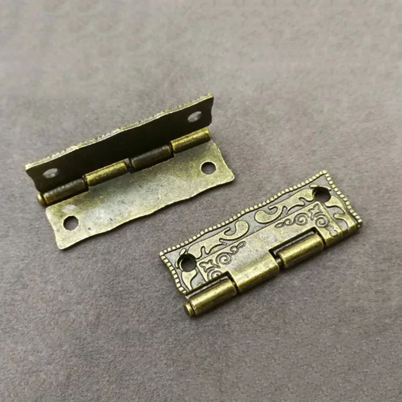10Pcs 25&times;14/36&times;14mm Antique Cabinet Hinge Furniture Kitchen Accessories Vintage Jewelry Wooden Box Hinges with screws