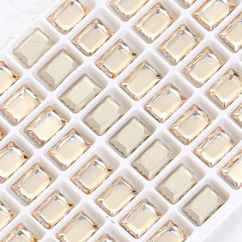 Swarovsky Magic Mirror Rectangle Shape Glass Flatback Rhinestones Nail Art Accessories Crystal Nails Crafts DIY Jewelry Making | Красота и