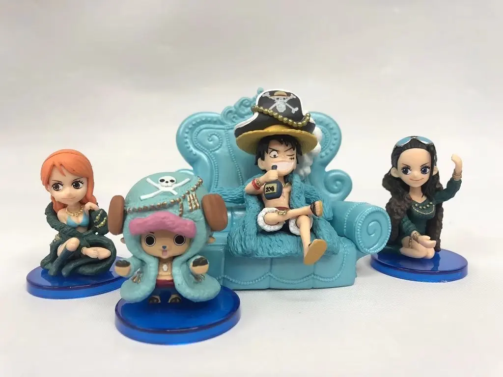 One Piece 20 Anniversary WCF 5-Blue Clothes Luffy Sauron Hawkeye Sanji Gismo Capsule Toy Garage Kit