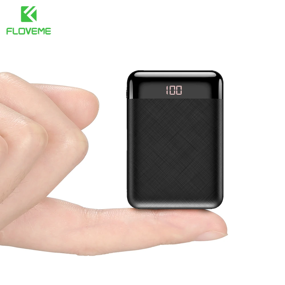 FLOVEME портативный внешний аккумулятор 10000 мАч для Xiaomi iphone с двумя портами Usb мини