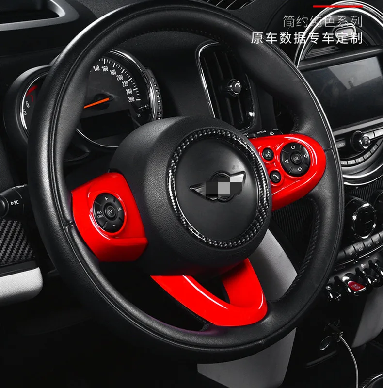 Многофункциональные наклейки на руль автомобиля для BMW MINI Cooper Countryman F54 F55 F56 F57 F60 JCW автомобильный Стайлинг - Название цвета: Red