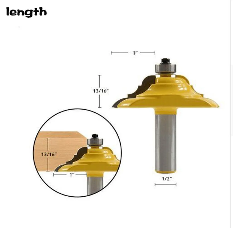 

High-grade 1/2 Shank Convex Round Door Lace Double Line Knife Carbide Blade Woodworking Milling Cutter Engraving Machine